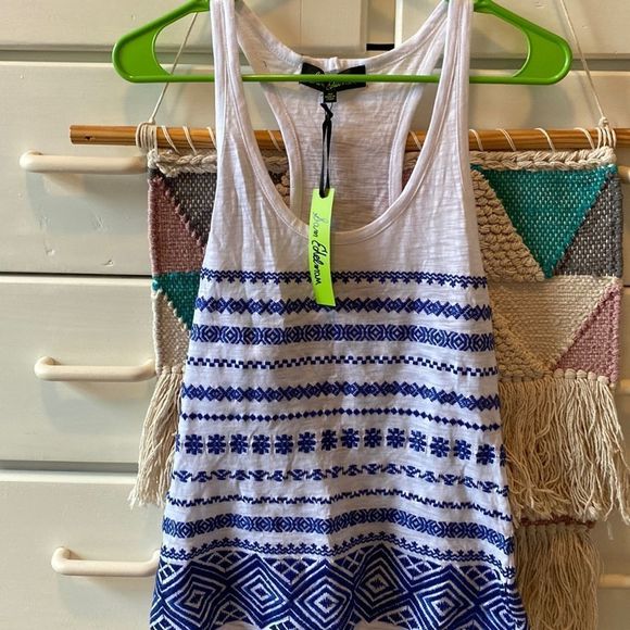 NWT. Sam Edelman Racerback Embroidered Tank - Picture 1 of 6
